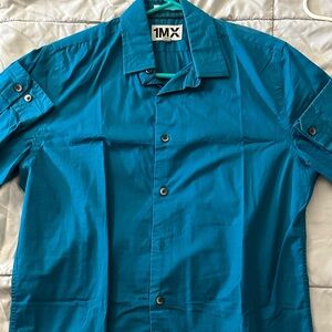 Express 1MX fitted dress shirt long sleeve